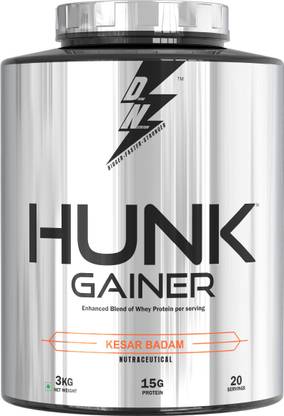 Dn With Divine Nutrition HUNK GAINER, 15g Protein, 150g per serving, 20 serving Weight Gainers/Mass Gainers