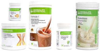 HERBALIFE Formula 1 Shake Chocolate +Cell u loss Protein Powder+Shake Mate+Afresh Elaichi Protein Shake