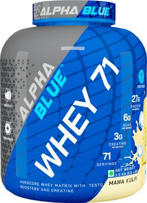 ALPHABLUE Whey 71 Protein Hardcore Whey Matrix With Testo Boosters and Creatine Whey Protein