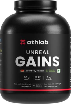 Athlab Unreal Gains, Organic Tapioca, Naturally Flavoured & Sweetened with Monk Fruit - Weight Gainers/Mass Gainers