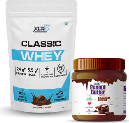XLR8 Classic Whey , 24 g Protein, 5.5 BCAA & Peanut Butter Spread Chocolate Crunchy Whey Protein