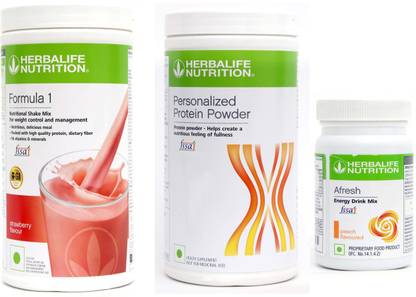 Herbalife Nutrition FORMULA-1SHAKE VANILLA-500GM+PP-400GM+AFRESH PEACH-50 GM Whey Protein