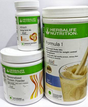 HERBALIFE Formula1 Kulfi 500g Protine Powder 200g Peach Afresh 50g Protein Shake