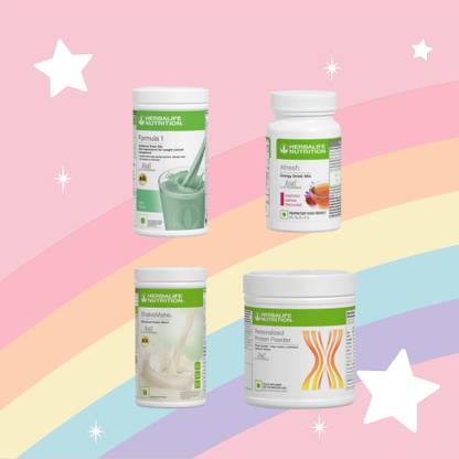 HERBALIFE F1 SHAKE MIX-PAAN,SHAKEMATE,PP-200GM AND KASHMIRI KAHWA (PACK OF 4) Protein Shake