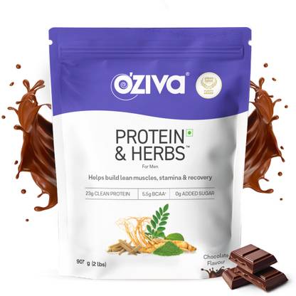 OZiva Protein & Herbs for Men|Muscle Building|Recovery & Stamina|No Sugar| Gluten Free Whey Protein