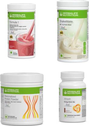 HERBALIFE Formula 1 Shake Strawberry, Afresh Elaichi, Protein 200g, Shakemate Protein Shake