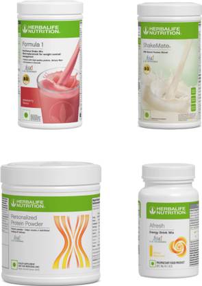 Herbalife Nutrition F1 Shake Strawberry , Small Protein Powder, ShakeMate , Afresh - Lemon Protein Shake