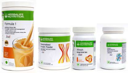 HERBALIFE FORMULA1 ORANGE + PROTEIN 200 GRAM + AFRESH PEACH + FORMULA 2 MULTIVITAMIN Protein Shake