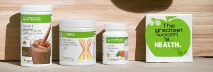 HERBALIFE F1 SHAKE MIX-CHOCOLATE,PP-200GM AND TULSI (PACK OF 3) Protein Shake