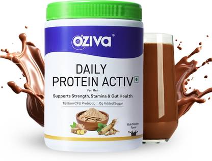 OZiva Daily Protein Activ For Men with Clean Whey Protein, Multivitamins & Probiotics Whey Protein