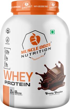 muscle ooze Whey Protein 2Kg Chocolate Flavor 60 Serving Boost Muscle Recovery & Gluten Free Whey Protein