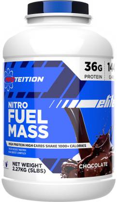 Proteition Elite Nitro Fuel Mass: Muscle Gainer | 36g Protein, 144g Carbs, 1000+ Calories | Protein Shake