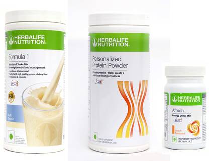 Herbalife Nutrition FORMULA-1SHAKE KULFI-500GM+PP-400GM+AFRESH PEACH-50 GM Whey Protein