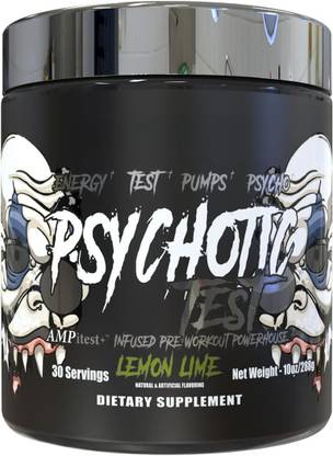 insane labz Psychotic TEST Lemon Lime Flavour 30 Servings Pre Workout