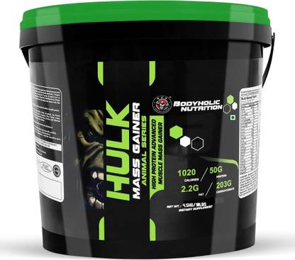 BODYHOLIC NUTRITION HULK MASS GAINER HIGH PROTEIN ADVANCE MUSCLE MASS GAINER-(4.5KG/10LBS) Weight Gainers/Mass Gainers