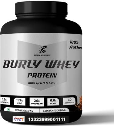 BURLY NUTRITION Burly Whey Protein Chocolate Caramel, 100% Gluten Free Protein Shake