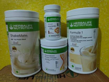 HERBALIFE WEIGHT LOSS VANILLA SHAKE & SHAKEMATE & AFRESH CINNAMON & PARTEIN POWDER 200GM Protein Shake