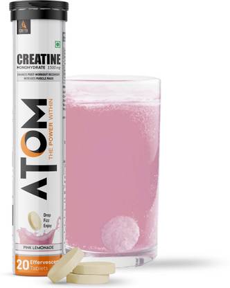 AS-IT-IS Nutrition AS-IT-IS ATOM Creatine Monohydrate 1500mg Effervescent 20 Tablets,Pink Lemonade, Creatine