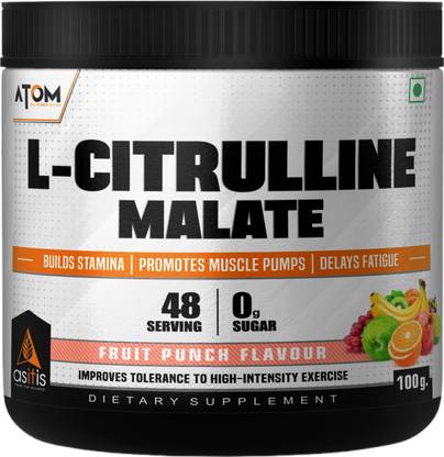 AS-IT-IS Nutrition ATOM L Citrulline Malate 2:1 - 100gms | 48 servings | Fruit Punch Flavour EAA (Essential Amino Acids)