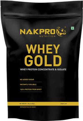 Nakpro Gold Whey Protein Concentrate & Isolate, 25.5g Protein, Trustified Certified Whey Protein