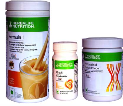 HERBALIFE Formula 1 Shake Orange Cream + Protein Powder 200G + Afresh Lemon Protein Shake