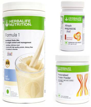 Herbalife Nutrition Formula 1 Shake Kulfi With Protein Powder 200 Gram & Afresh Cinnamon Plant-Based Protein