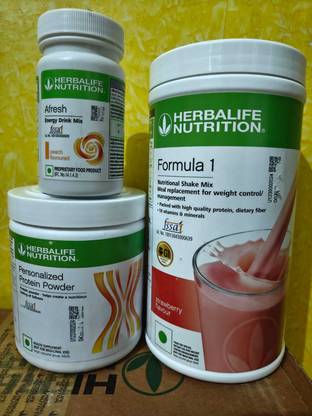 HERBALIFE WEIGHT LOSS COMBO FORMULA 1 STRAWBERRY SHAKE AFRESH CINNAMON PARTEIN POWDER200GM Protein Shake
