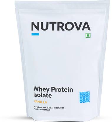 NUTROVA Whey Protein Isolate for Men & Women | 24g Protein Every 30g Scoop, 5.5g BCAAs Whey Protein