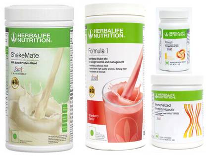 HERBALIFE Formula 1 Shake Strawberry + Protein Powder 200G + Afresh Lemon + Shake Mate Protein Shake