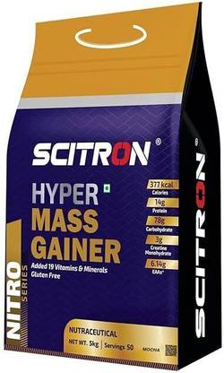 Scitron Nitro Series HYPER Mass Gainer-5kg (MANGO) Weight Gainers/Mass Gainers