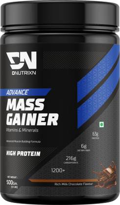 DNUTRIXN Advance High Protein Mass Gainer |High Whey Protein 63G |High Calories 1200+Kcal Weight Gainers/Mass Gainers