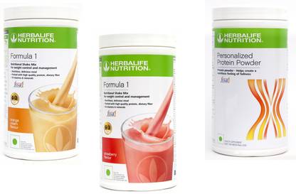 HERBALIFE Formula 1 Shake Orange Cream & Strawberry Flavor With Protein Powder 400 Gm Protein Shake