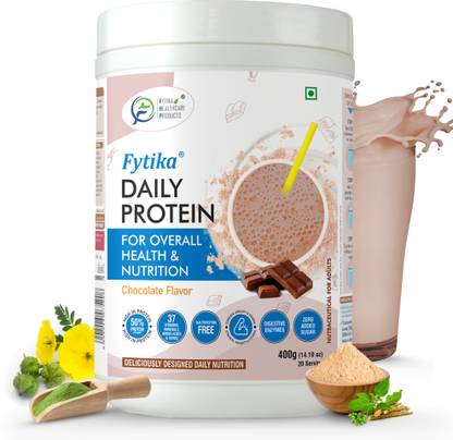 FYTIKA HEALTHCARE PRODUCTS Fytika Daily Protein Powder: Chocolate Flavour High Protein Drink | Net - 400g Protein Blends