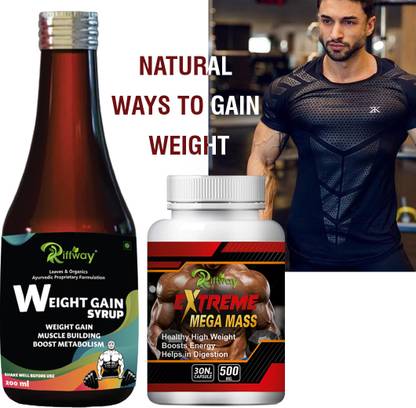 Riffway Extreme Weight/Mass gainers / Weight Gain Capsule & Weight Gain Syrup Combo Weight Gainers/Mass Gainers