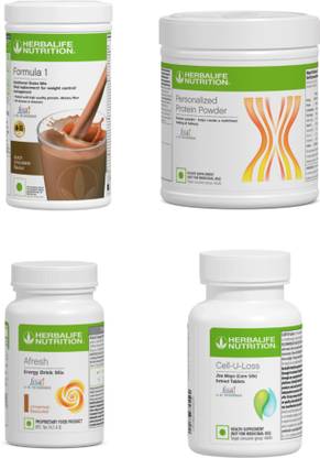 HERBALIFE COMBO CELL-U-LOSS AND FORMULA 1 Chocolate , PP Powder 200 G , Afresh - Lemon Protein Shake