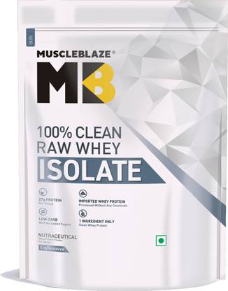 MUSCLEBLAZE 100% Clean Raw Whey Isolate | 27g Protein per Scoop | Easy to Digest Whey Protein