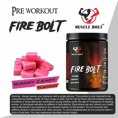 MUSCLEBOLT Pre-Workout Supplement Creatine Monohydrate, Arginine Beta-Alanine 30 Servings Pre Workout