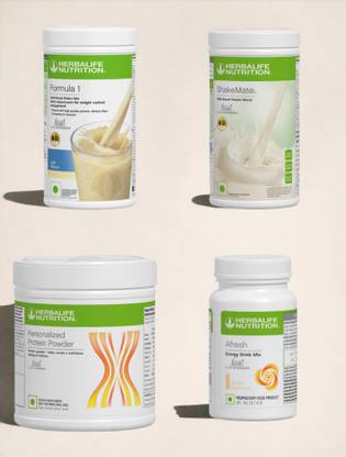 HERBALIFE F1 SHAKE MIX-KULFI,SHAKEMATE,PP-200GM AND GINGER (PACK OF 4) Protein Shake