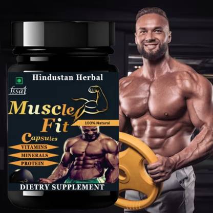 hindustan herbal Muscle Fit | Body Growth Supplements | Whey Protein Weight Gainers/Mass Gainers