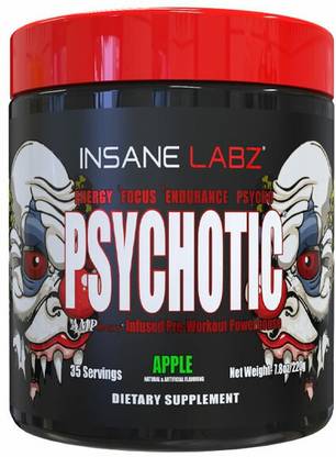 insane labz PSYCHOTIC PRE WORKOUT 35 SERVINGS + VERIFICATION CODE | APPLE FLAVOR | BEST Pre Workout