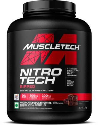 Muscletech NitroTech Ripped Protein Powder for Muscle Support Low Fat Lean Whey Protein