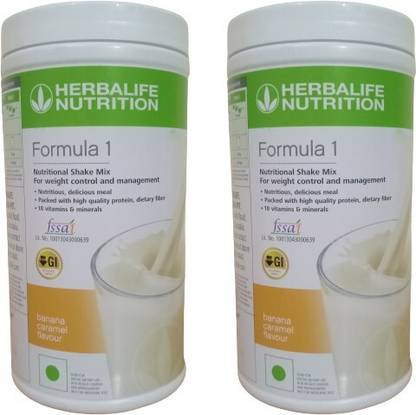 HERBALIFE Formula 1 Nutritional Shake Banana Flavour 2 Pcs Combo Pack Plant-Based Protein