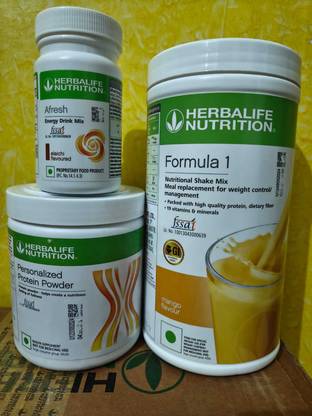 HERBALIFE WEIGHT LOSS COMBO MANGO SHAKE MIX & PROTEIN POWDER 200GM & AFRESH ELAICHI ENARGY Protein Shake