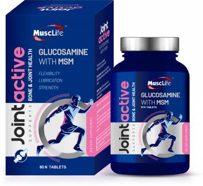 musclife Joint Active: Glucosamine with MSM- 60 Tablets Casein Protein