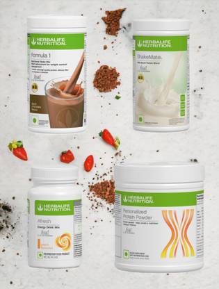 HERBALIFE F1 SHAKE MIX-CHOCOLATE,PEACH,SHAKEMATE AND PP-200GM (PACK OF 4) Protein Shake