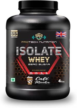 Protech Nutrition 4lbs Isolate Whey Protein Certified & 100%Authentic Supplement Powder Sugar Free Whey Protein
