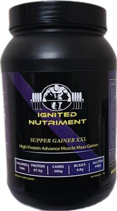 IGNITED NUTRIMENT Supper Gainer XXL, For Muscle Mass Gain With High Calories 1386 Weight Gainers/Mass Gainers