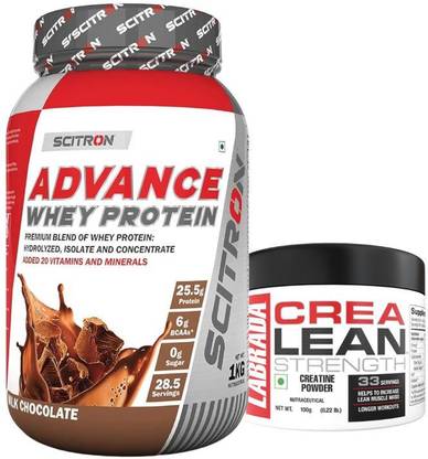 Scitron ADVANCE WHEY PROTEIN 1 KG (MILK CHOCOLATE) WITH CREALEAN 100GM Whey Protein