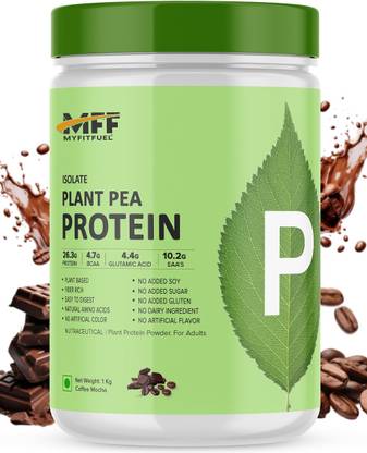 MyFitFuel MFF Pea Protein Isolate- Plant Protein Powder (1Kg Coffee Mocha) Protein Shake