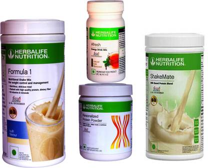 Herbalife Nutrition FORMOLA 1 SHAKE KULFI +PROTIEN 200g +AFRESH TULSI + SHAKEMATE MILK POWDER Whey Protein
